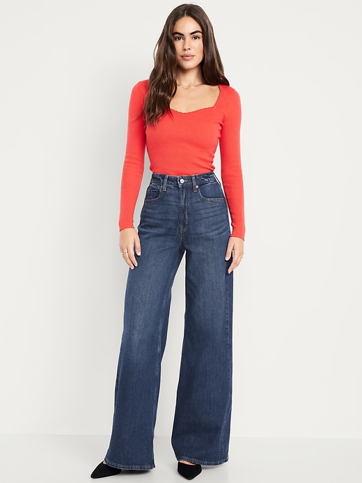 Image number 1 showing, Extra High-Waisted Super Wide-Leg Jeans
