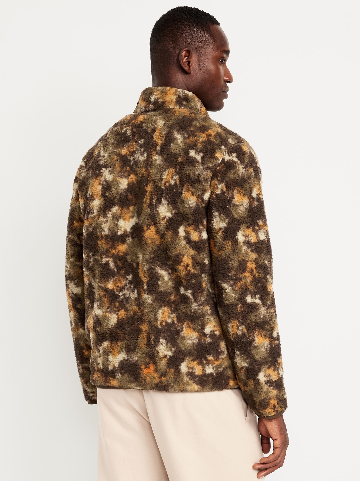 Printed Sherpa Quarter-Zip Pullover