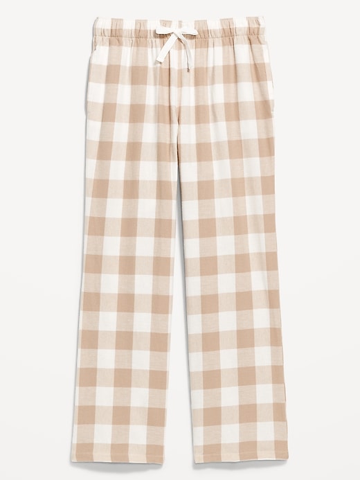 Image number 4 showing, Mid-Rise Plaid Flannel Pajama Pants for Women