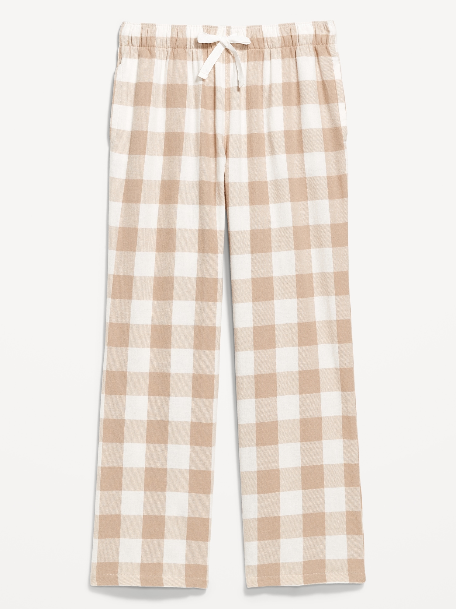 Mid-Rise Plaid Flannel Pajama Pants for Women