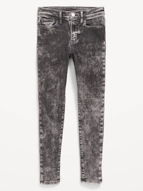 High-Waisted Rockstar 360° Stretch Jeggings for Girls - Gray Wash