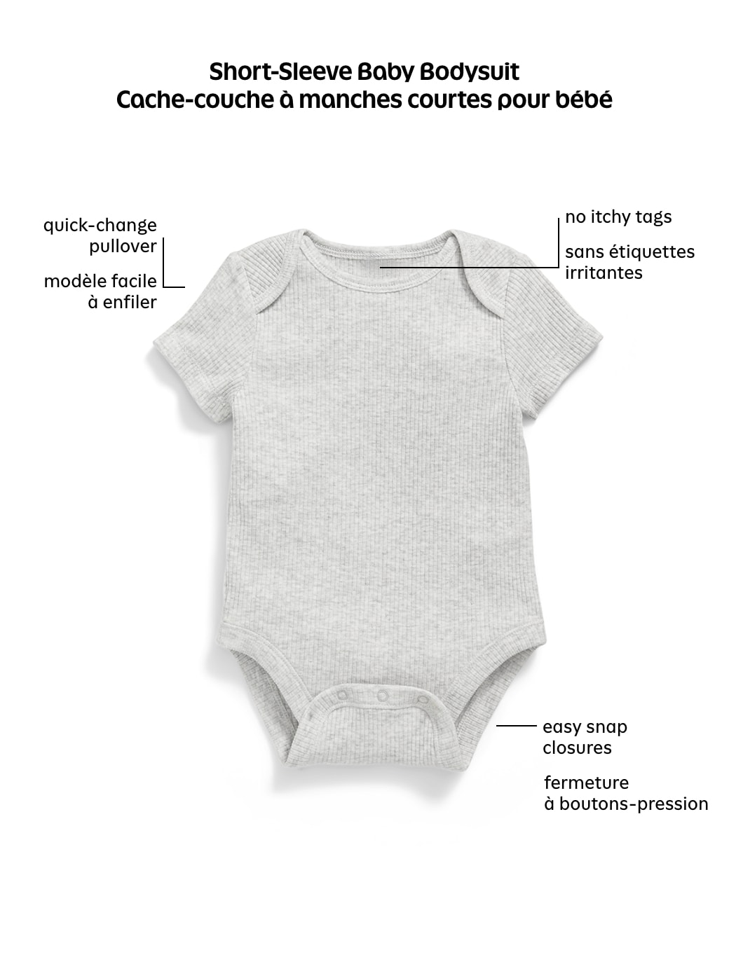 Unisex Short-Sleeve Bodysuit 5-Pack for Baby