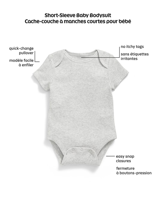 View large product image 2 of 2. Short-Sleeve Unisex Graphic Bodysuit for Baby