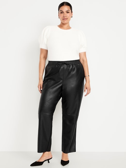 Image number 5 showing, High-Waisted Billie Faux-Leather Ankle Trouser