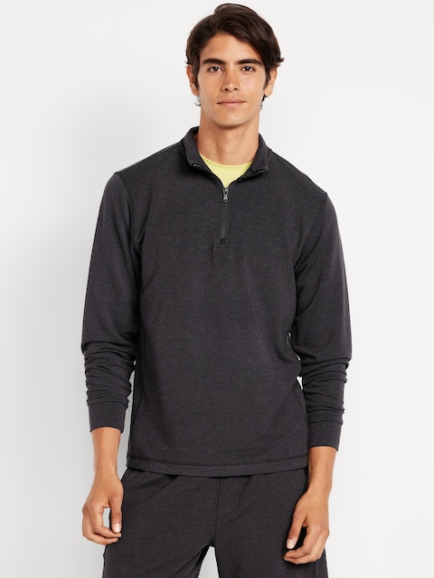 Recharge Knit Quarter-Zip Pullover - Black Jack