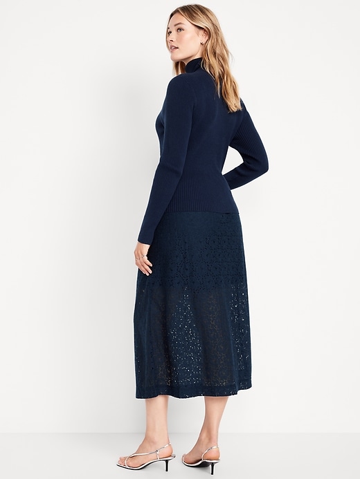 Image number 5 showing, High-Waisted Lace Midi Skirt