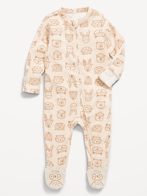 2-Way-Zip Sleep & Play Footed One-Piece for Baby - Animal Mix