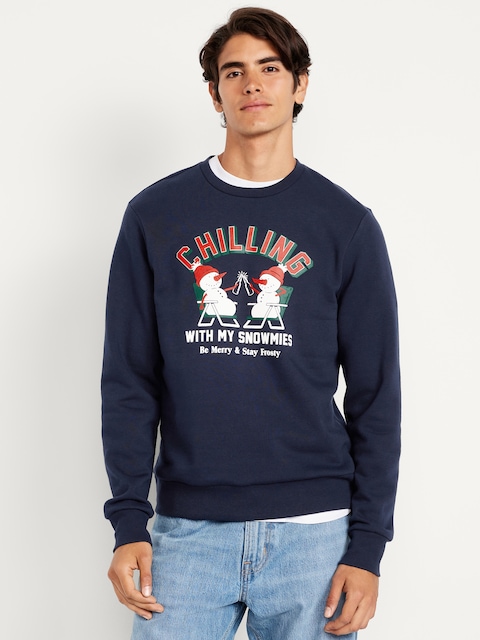 Holiday-Graphic Sweatshirt - Chilling With My Snowmies