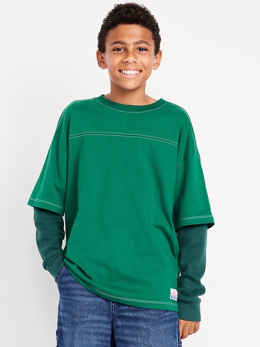 L'image numéro 1 présente T-shirt surdimensionné 2-en-1 pour garçon