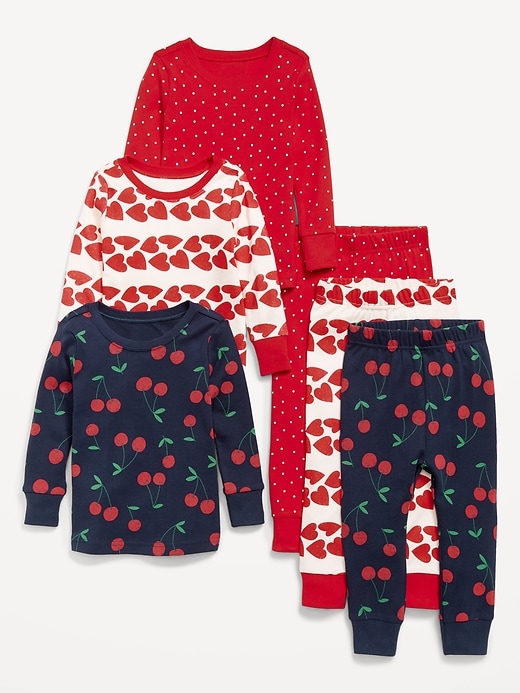 Image number 1 showing, Snug-Fit Printed Pajama 6-Piece for Toddler & Baby