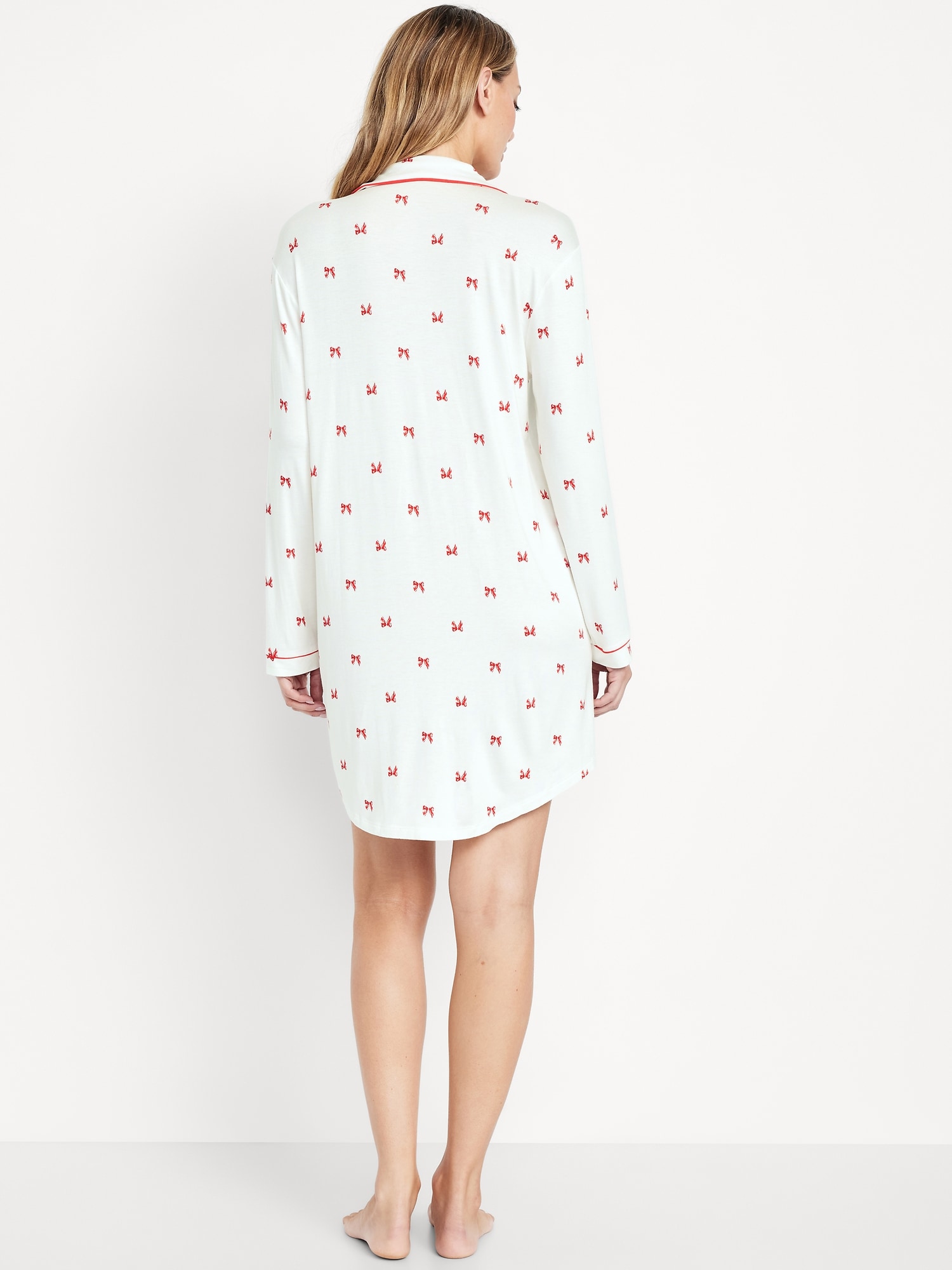 Long-Sleeve Knit Sleep Shirt