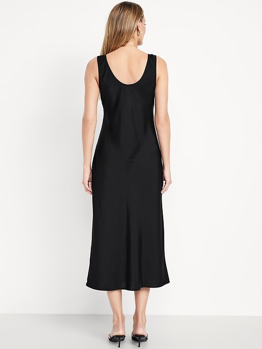 Sleeveless Satin Midi Dress