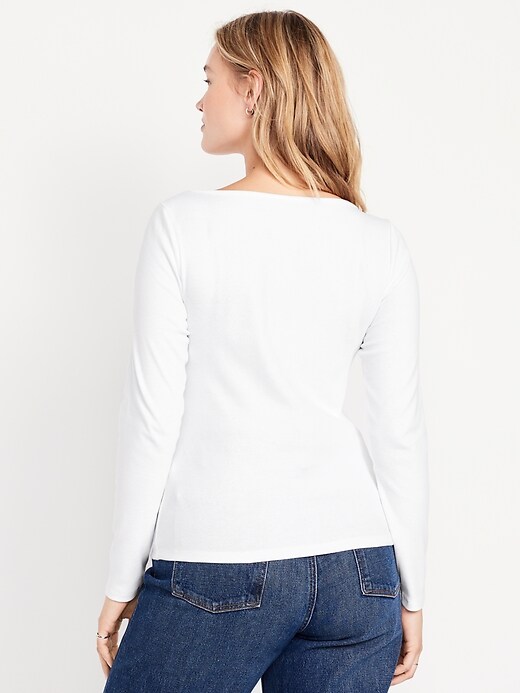 Image number 5 showing, Snug Long-Sleeve Boat-Neck T-Shirt