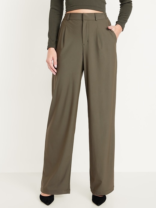 Image number 1 showing, High-Waisted SleekTech Trouser Pants