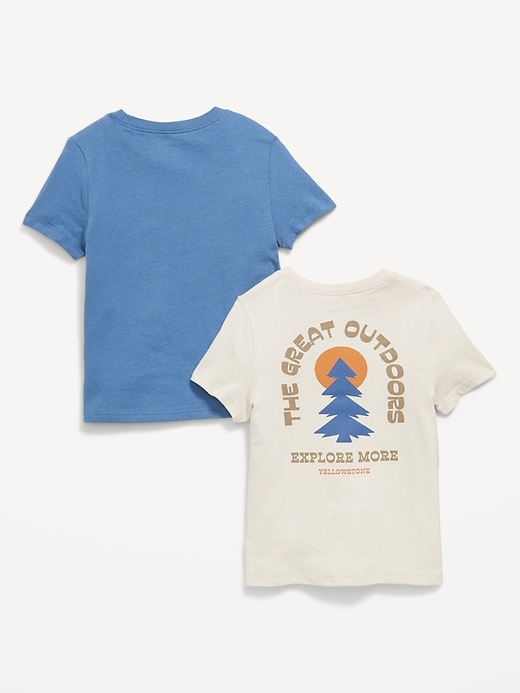 View large product image 2 of 2. Unisex Short-Sleeve Graphic 2-Pack T-Shirt for Toddler