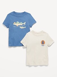 Image number 1 showing, Unisex Short-Sleeve Graphic 2-Pack T-Shirt for Toddler