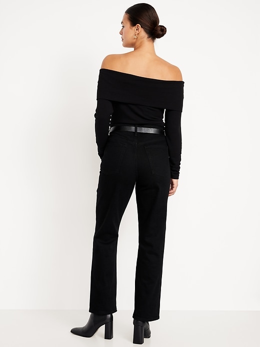 Image number 6 showing, Extra High-Waisted Straight Jeans