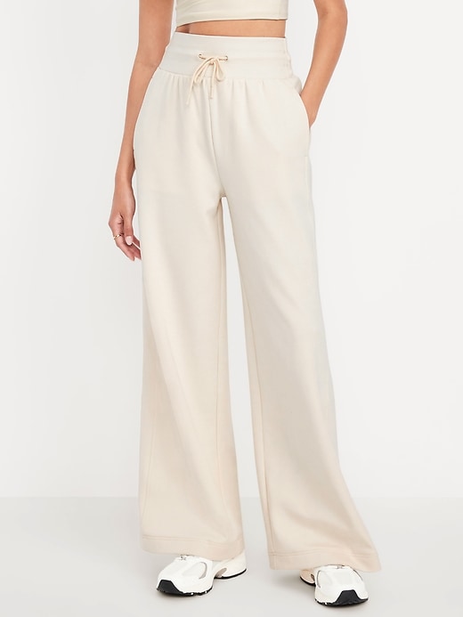Image number 1 showing, Extra High-Waisted Dynamic Fleece Wide-Leg Sweatpants