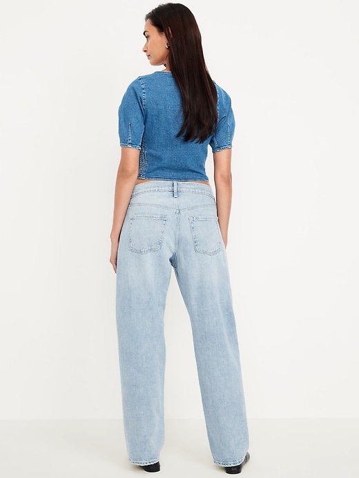L'image numéro 3 présente Jean coupe droite détendue à taille basse moyenne