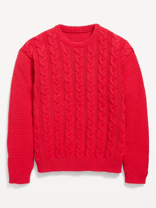 Image number 1 showing, Long-Sleeve Cable-Knit Sweater for Boys