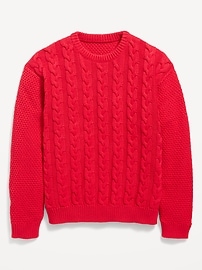 Image number 1 showing, Long-Sleeve Cable-Knit Sweater for Boys