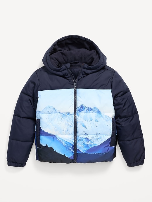 Image number 1 showing, Water-Resistant Graphic Puffer Jacket for Boys