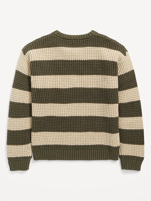 Image number 3 showing, Loose Striped Crew-Neck Sweater for Boys