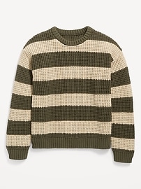 Image number 1 showing, Loose Striped Crew-Neck Sweater for Boys