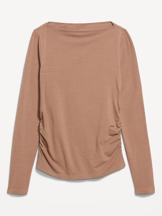 L'image numéro 4 présente Haut froncé à encolure fendue et à manches longues