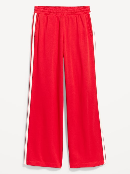 L'image numéro 4 présente Pantalon en coton ouaté à jambe large et à taille haute PurConfort