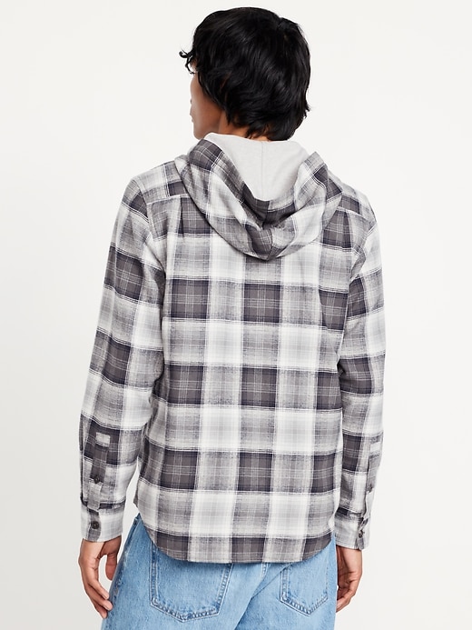 Image number 2 showing, Hooded Plaid Flannel Shirt