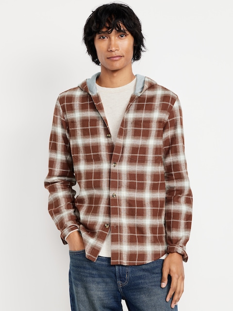Hooded Plaid Flannel Shirt - Coco De Mer