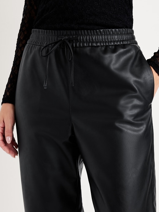 Image number 4 showing, High-Waisted Billie Faux-Leather Ankle Trouser
