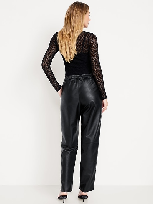 Image number 3 showing, High-Waisted Billie Faux-Leather Ankle Trouser