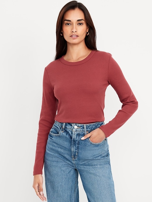 Image number 1 showing, Snug Long-Sleeve Crew-Neck T-Shirt
