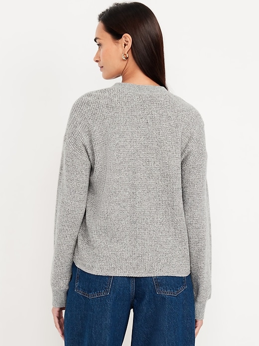 Oversized Cozy Waffle Henley Top