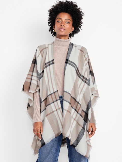 Flannel Fringe Poncho