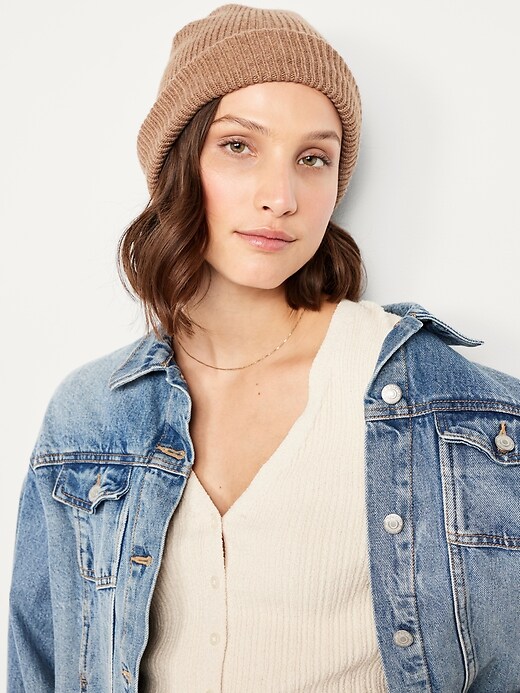 Image number 1 showing, Rib-Knit Cuffed Beanie for Women