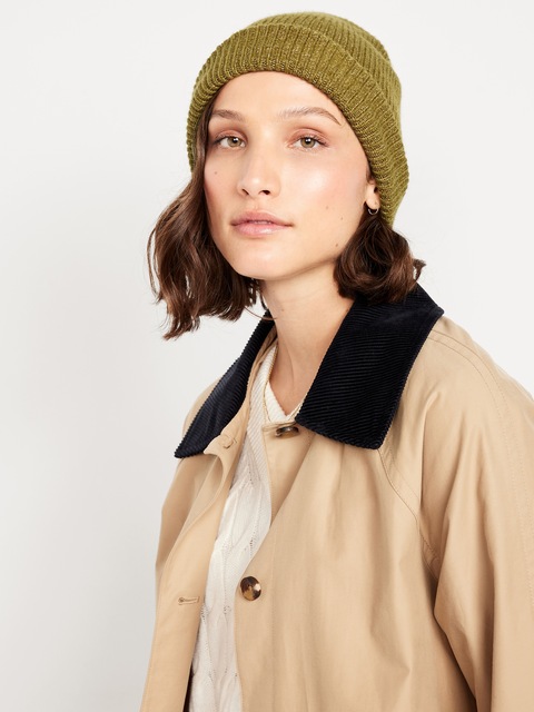 Rib-Knit Cuffed Beanie for Women