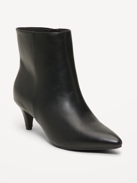 Bottines à talon bobine pour femme - Noir