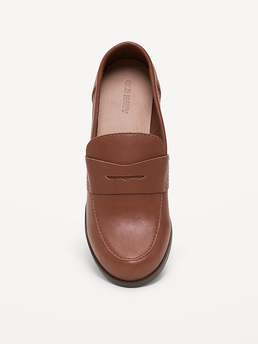 Image number 2 showing, Faux-Leather Heeled Loafers for Women