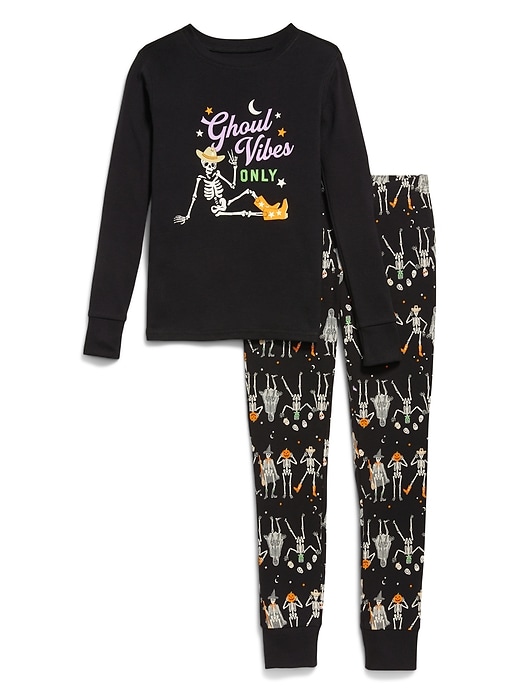 Image number 1 showing, Gender-Neutral Snug-Fit Graphic Pajama Set for Kids