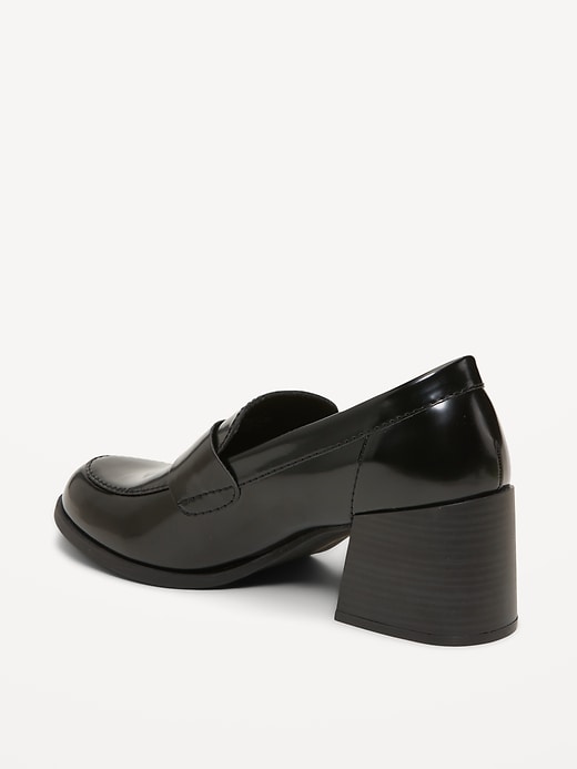 Image number 4 showing, Faux-Leather Heeled Loafers for Women