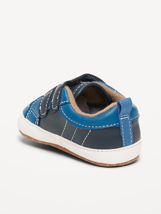 Image number 3 showing, Double Secure-Strap Faux-Leather Sneakers for Baby