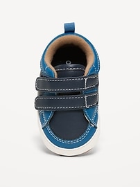 Image number 2 showing, Double Secure-Strap Faux-Leather Sneakers for Baby