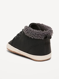 Image number 3 showing, Faux-Leather Sherpa Booties for Baby