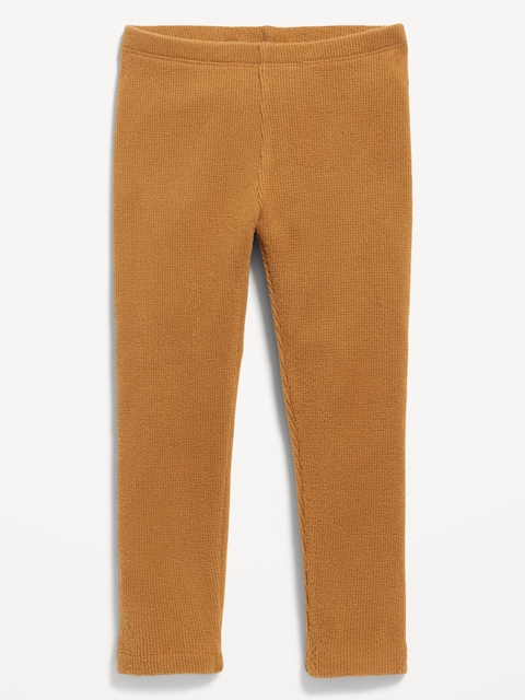 Cozy Waffle-Knit Leggings for Toddler Girls - Honeyed Acorn