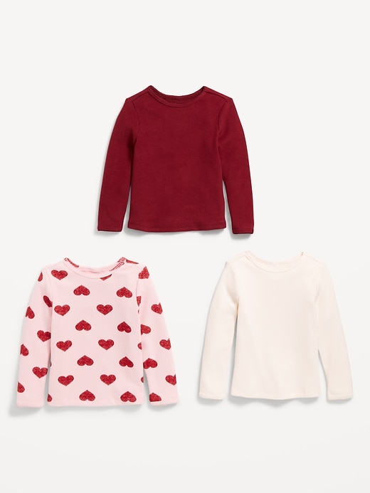 Image number 2 showing, Long-Sleeve Waffle-Knit T-Shirt 3-Pack for Toddler Girls