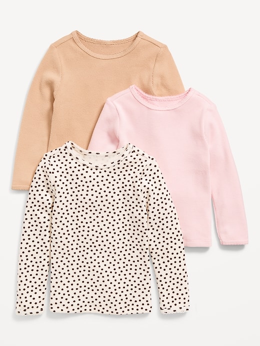 Image number 1 showing, Long-Sleeve Waffle-Knit T-Shirt 3-Pack for Toddler Girls
