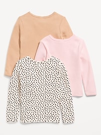 Image number 2 showing, Long-Sleeve Waffle-Knit T-Shirt 3-Pack for Toddler Girls